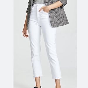 AGOLDE Sz29 Riley raw hem crop White jeans